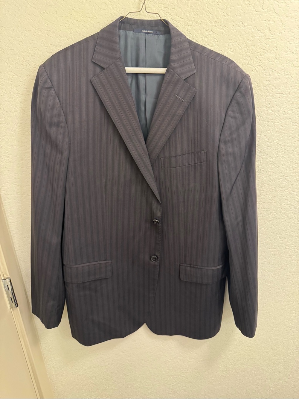 Z Zegna Brown Pinstripe Two-Button Suit Jacket